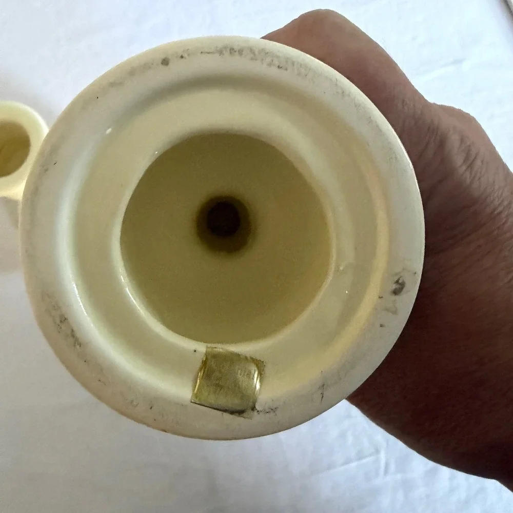 Vintage Colonial‎ Candle Ceramic Candlestick Holders Floral Holly Cottagecore